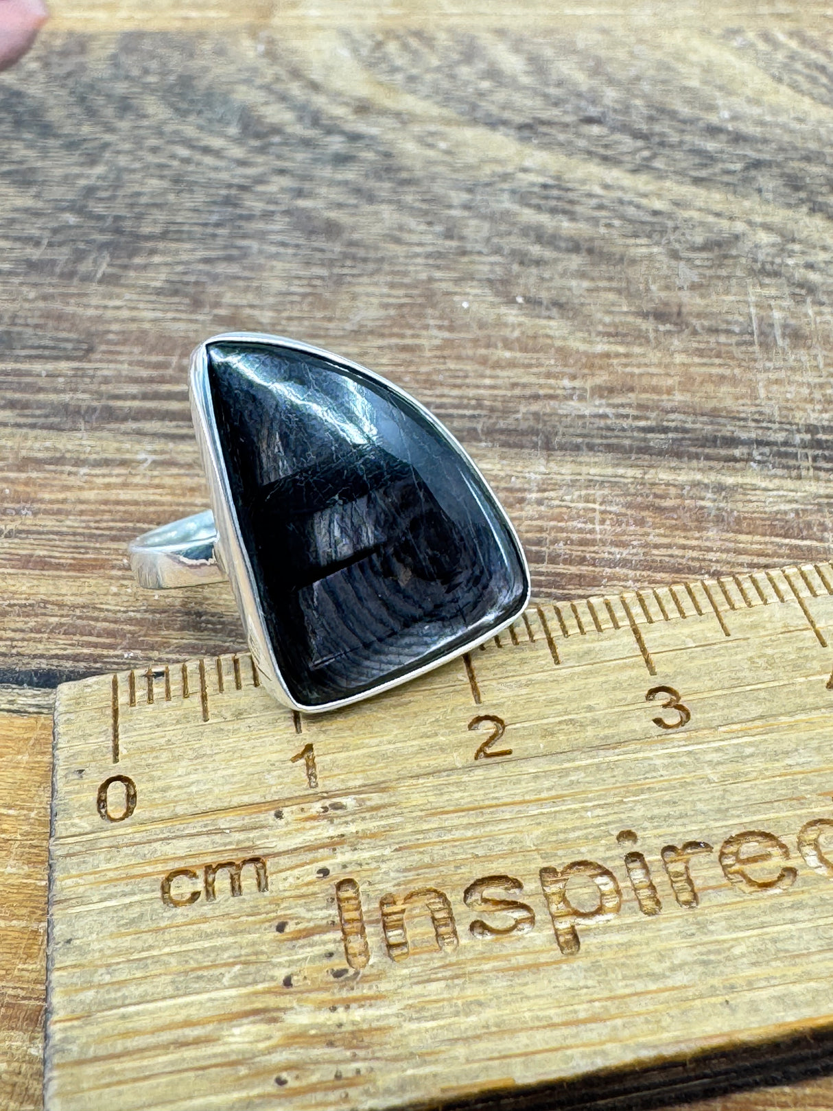 Hypersthene Silver Ring Size 9 -  Stone of Inner Quiet & Psychic Clarity