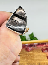 Hypersthene Silver Ring Size 9 -  Stone of Inner Quiet & Psychic Clarity