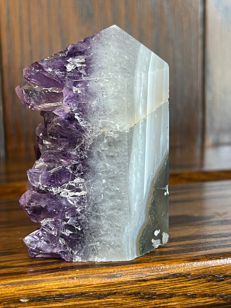 Amethyst Cluster Point A+ with polished back - #2 174g - “I trust my intuition and allow it to guide me each day”’