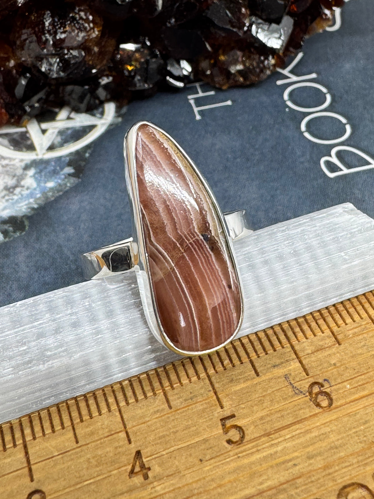 Rhodochrosite Ring Size 9 - "I gently release past pain with grace, compassion, and love."