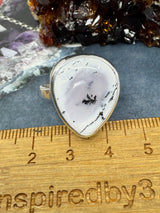 Dendritic Agate Silver Ring Size 9 - Earth Healer - Protection