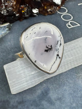 Dendritic Agate Silver Ring Size 9 - Earth Healer - Protection