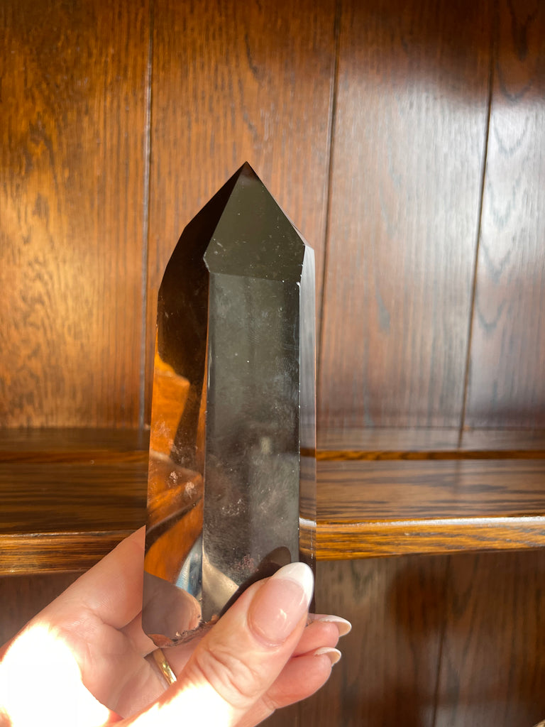 Smoky Quartz A+ Grade Point #2 592g - “My spirit is deeply grounded in the present moment”.