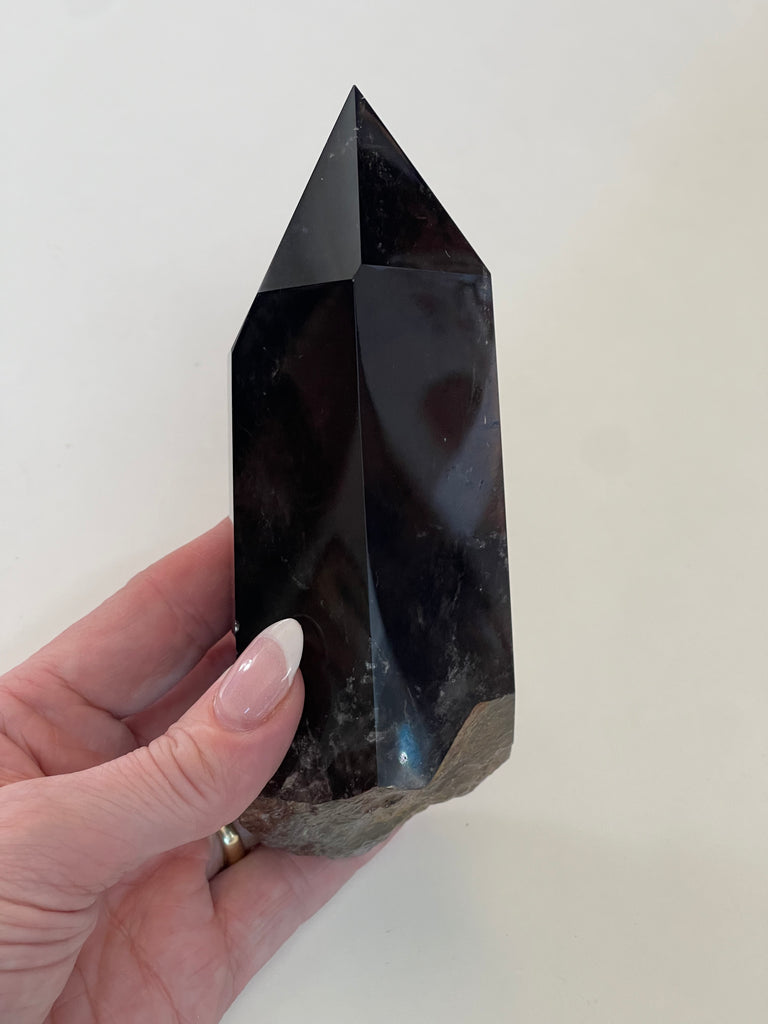 Smoky Quartz A+ Grade Point #3 566g - “My spirit is deeply grounded in the present moment”.