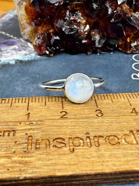 Rainbow Moonstone Ring Size 8 - “My mind is open to new possibilities and opportunities”.