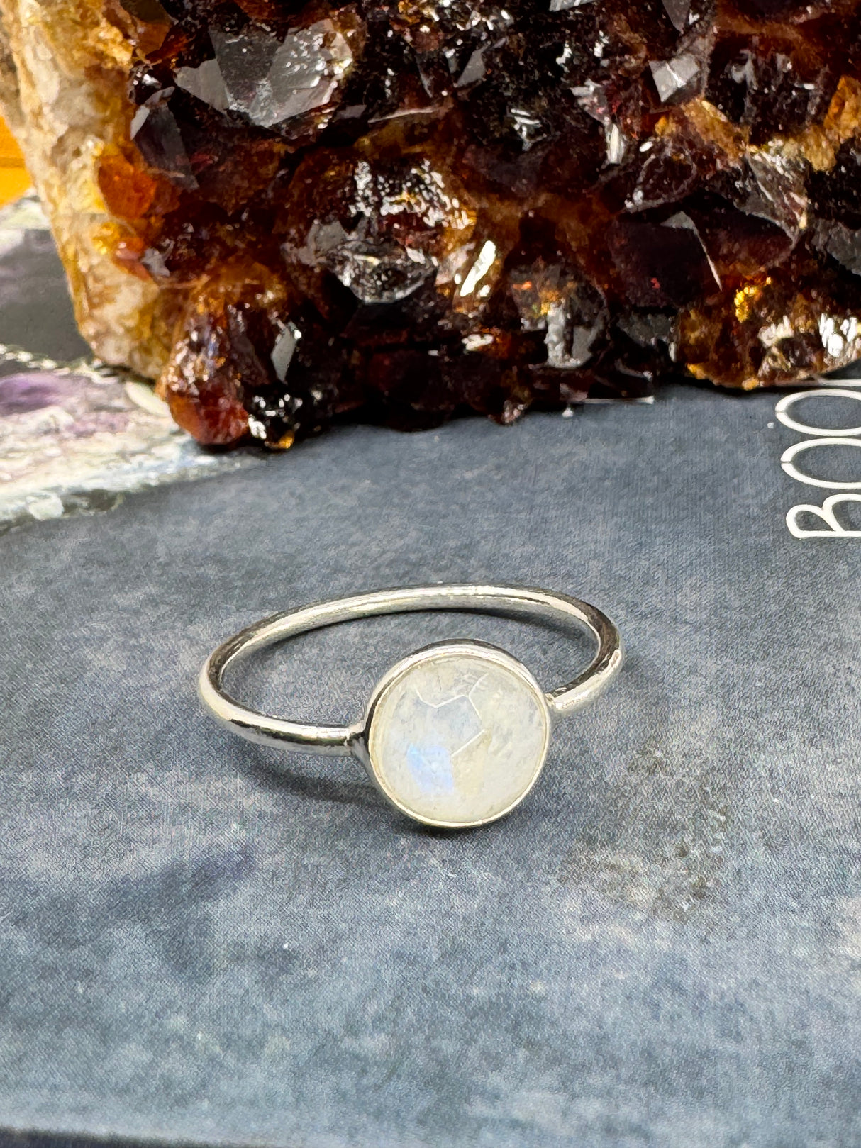 Rainbow Moonstone Ring Size 8 - “My mind is open to new possibilities and opportunities”.