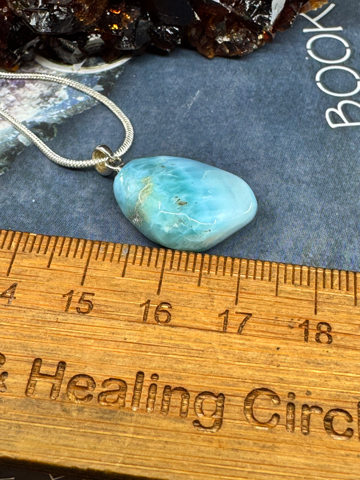 Larimar Small Nugget Silver Pendant  - "I allow myself to express my inner femininity".