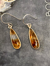 Citrine Silver Drop Earrings  - “I am successful in all areas of life”.