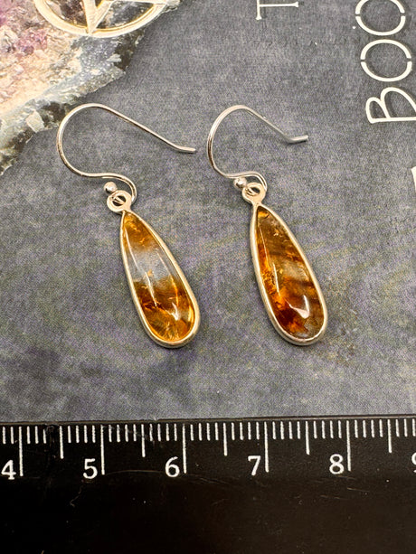 Citrine Silver Drop Earrings  - “I am successful in all areas of life”.
