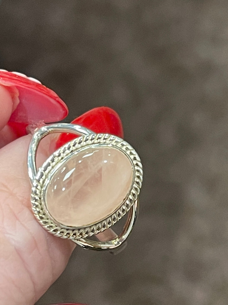 Rose Quartz Ring Size 13 - “ I radiate love, beauty, confidence and grace”.