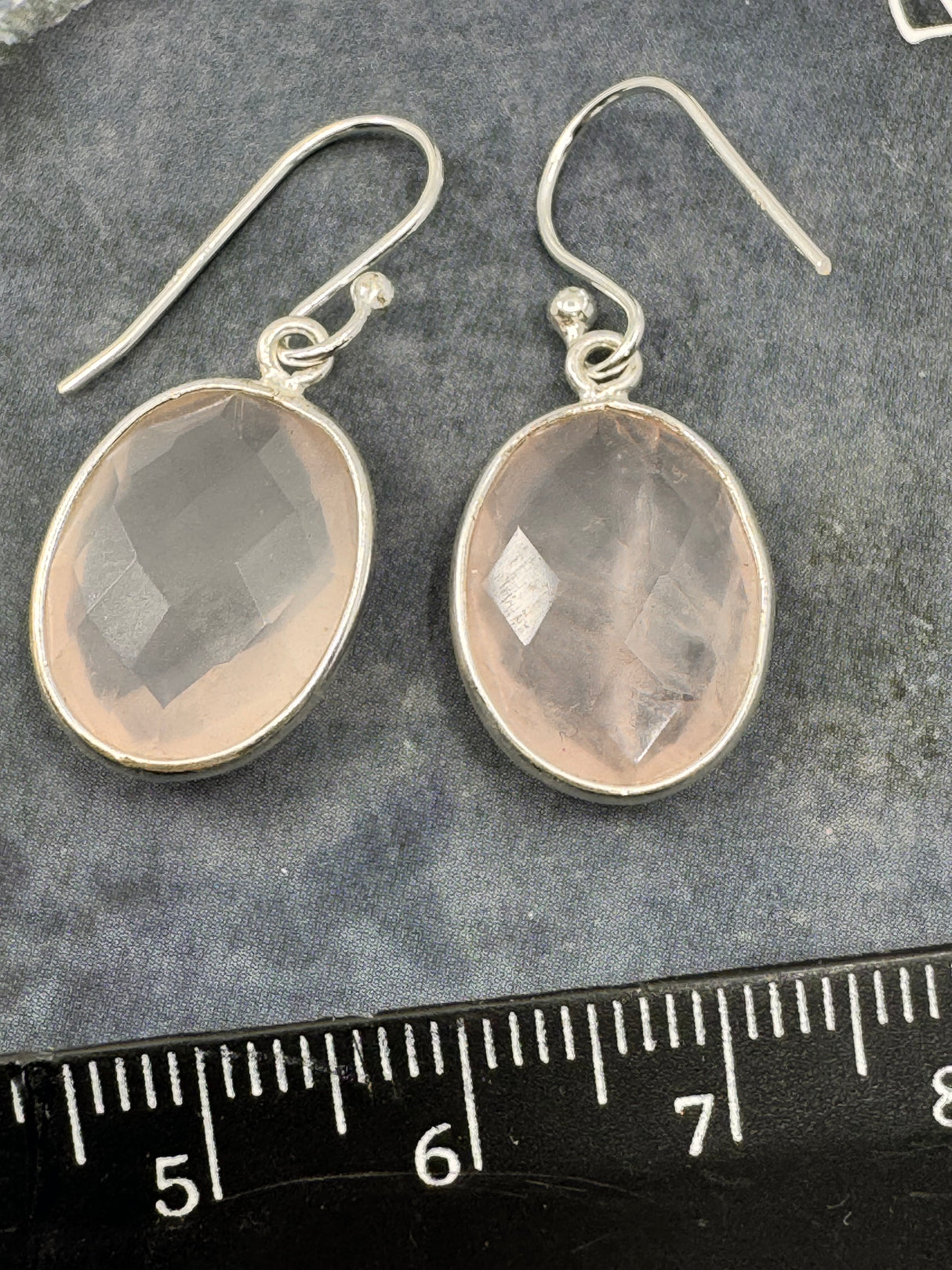 Rose Quartz Silver Drop Earring - “I radiate love, beauty, confidence and grace”.