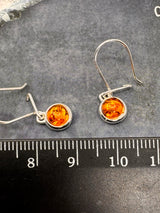Amber Silver Drop Earrings - "Healing light surrounds my mind, body, and soul."
