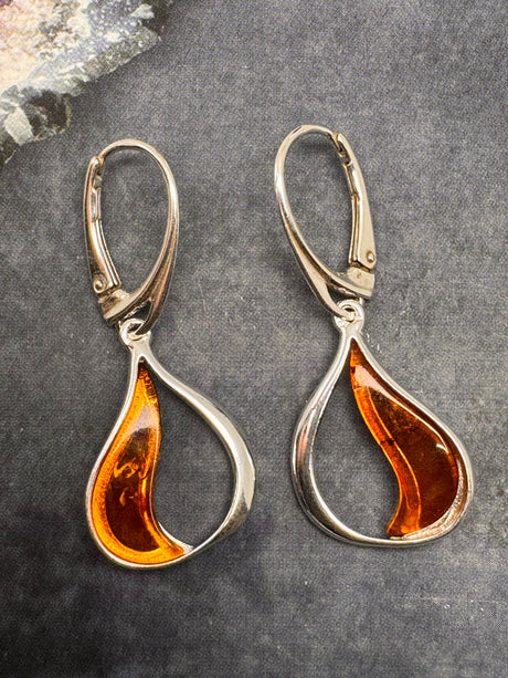 Amber Silver Drop Earrings - on Sale Inspired By 3 Australia 