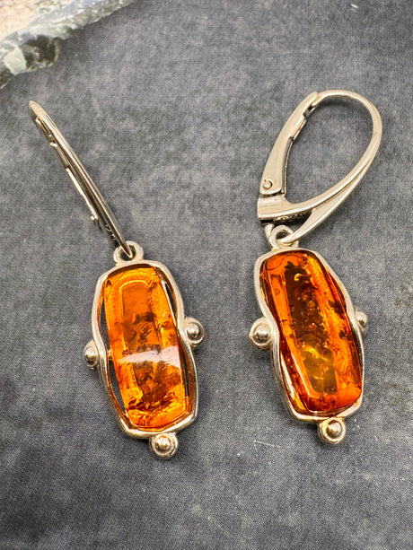 Amber Silver Drop Earrings - on Sale Inspired By 3 Australia