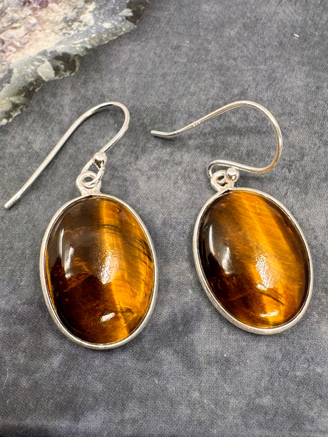 Tiger Eye Silver Drop Earrings - on Sale Inspired By 3 Australia