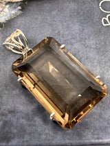 Smoky Quartz Large Silver Pendant - “My spirit is deeply grounded in the present moment”.