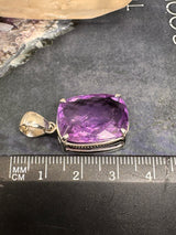 Amethyst Silver Faceted Pendant - “I trust my intuition and allow it to guide me each day”