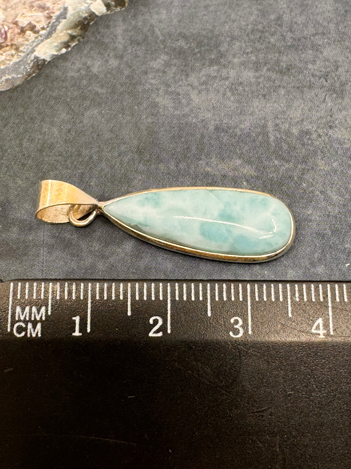 Larimar Silver Pendant & Chain  - "I allow myself to express my inner femininity".