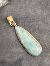 Larimar Silver Pendant & Chain  - "I allow myself to express my inner femininity".
