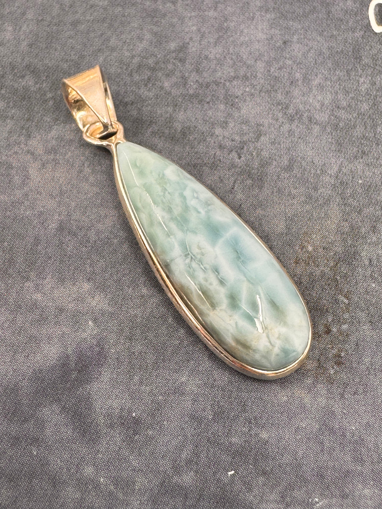 Larimar Silver Pendant & Chain  - "I allow myself to express my inner femininity".