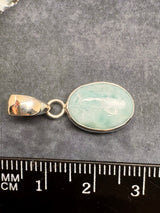 Larimar Silver Pendant & Chain  - "I allow myself to express my inner femininity".