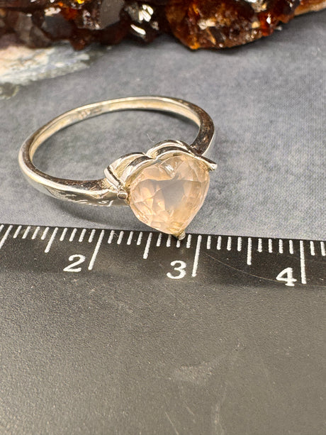 Rose Quartz Silver Ring Size 10 - “I radiate love, beauty, confidence and grace”.