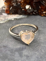 Rose Quartz Silver Ring Size 10 - “I radiate love, beauty, confidence and grace”.