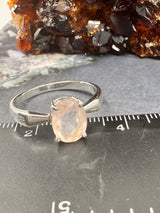 Rose Quartz Silver Ring Size 10 - “I radiate love, beauty, confidence and grace”.