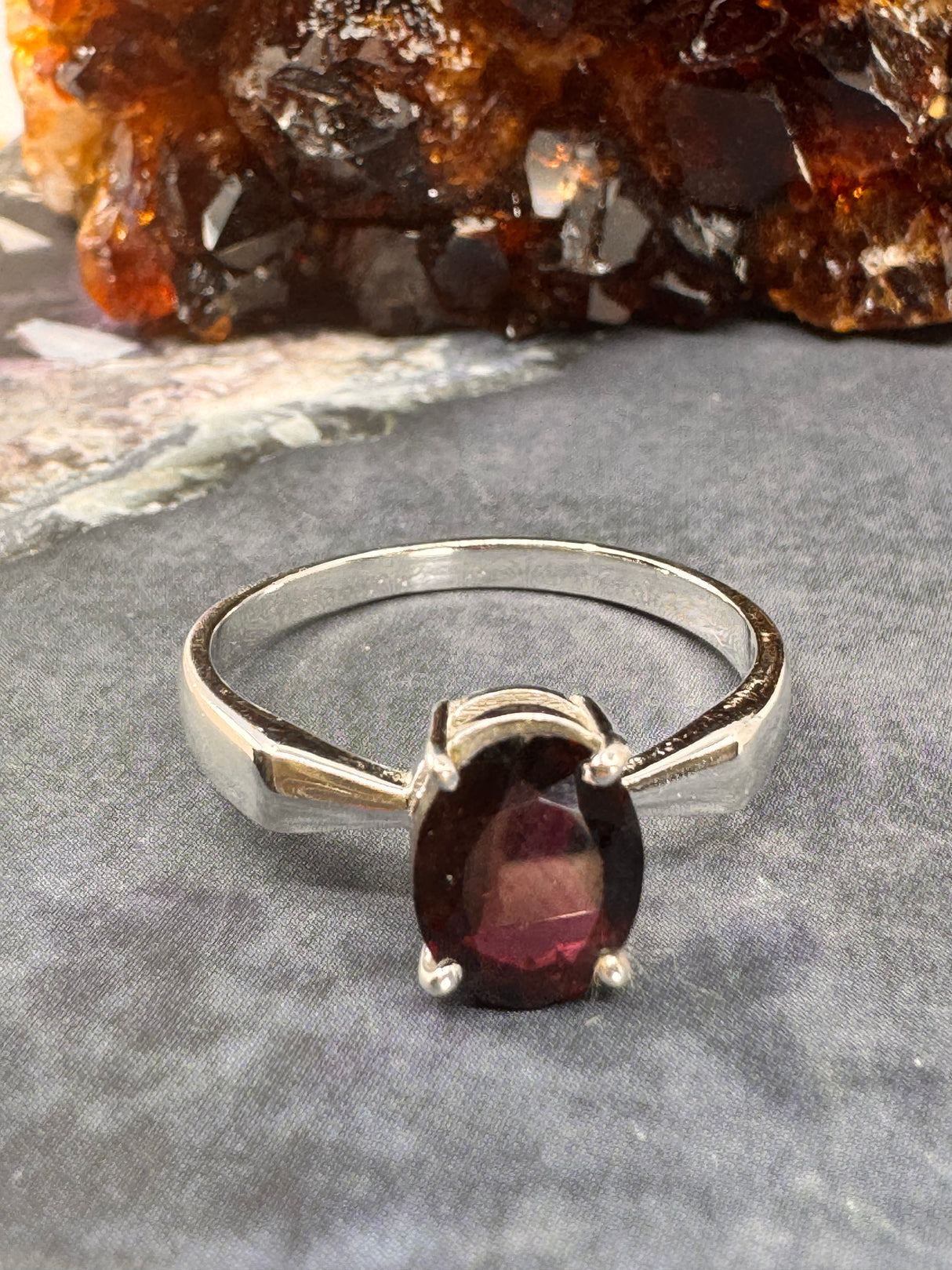 Garnet Silver Ring Size 7 - "I am passionate and enthusiastic in all areas of my life."