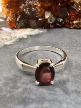Garnet Silver Ring Size 7 - "I am passionate and enthusiastic in all areas of my life."