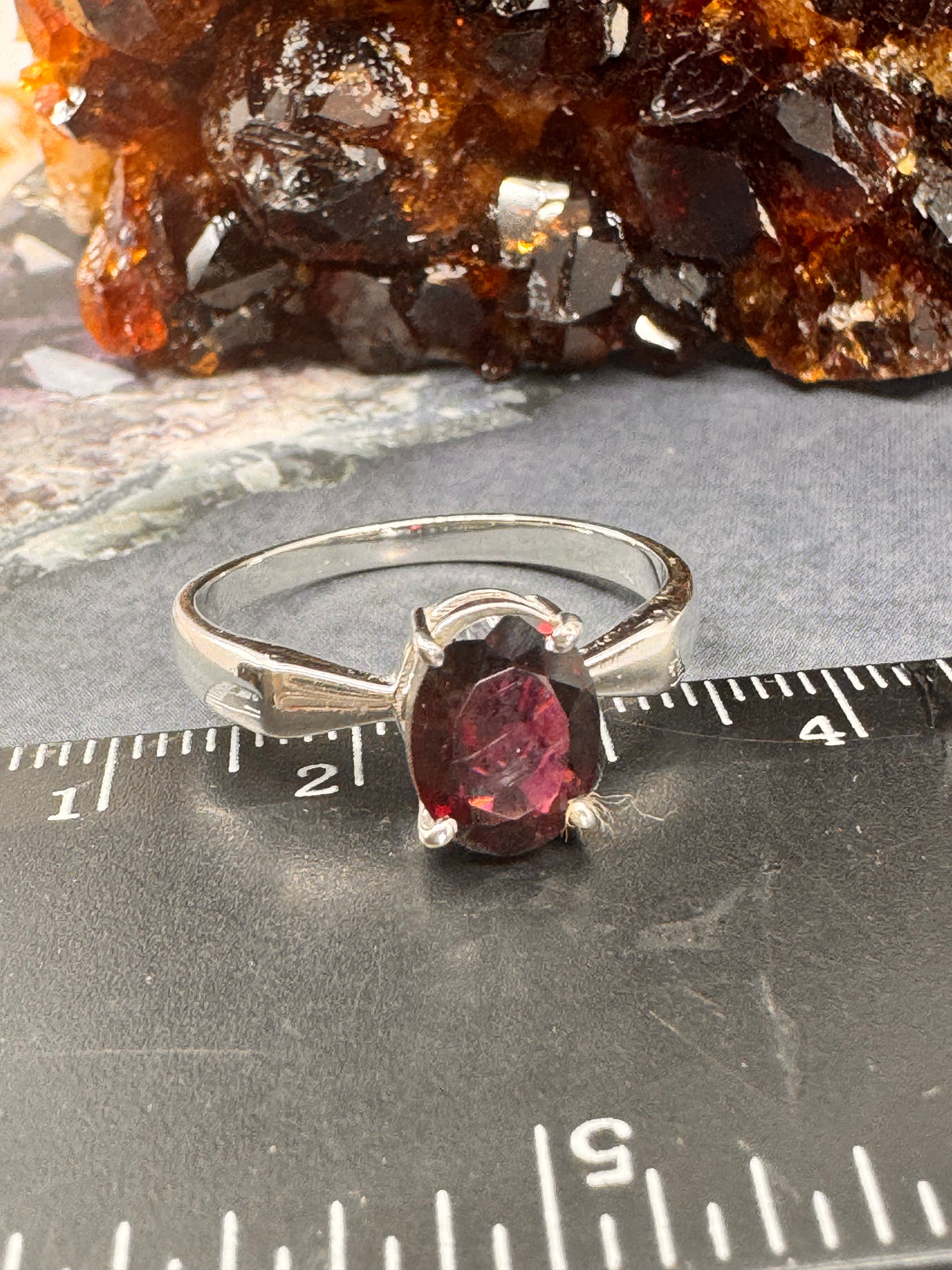 Garnet Silver Ring Size 7 - "I am passionate and enthusiastic in all areas of my life."