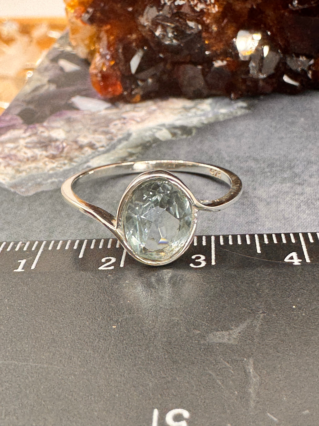 Blue Topaz Silver Ring Size 10 - "I communicate my thoughts with confidence and clarity."