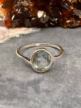 Blue Topaz Silver Ring Size 10 - "I communicate my thoughts with confidence and clarity."