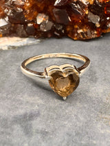Smoky Quartz Silver Ring Size 10 -  “My spirit is deeply grounded in the present moment”.