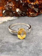 Citrine Silver Ring Size 10 - “I am successful in all areas of life”.