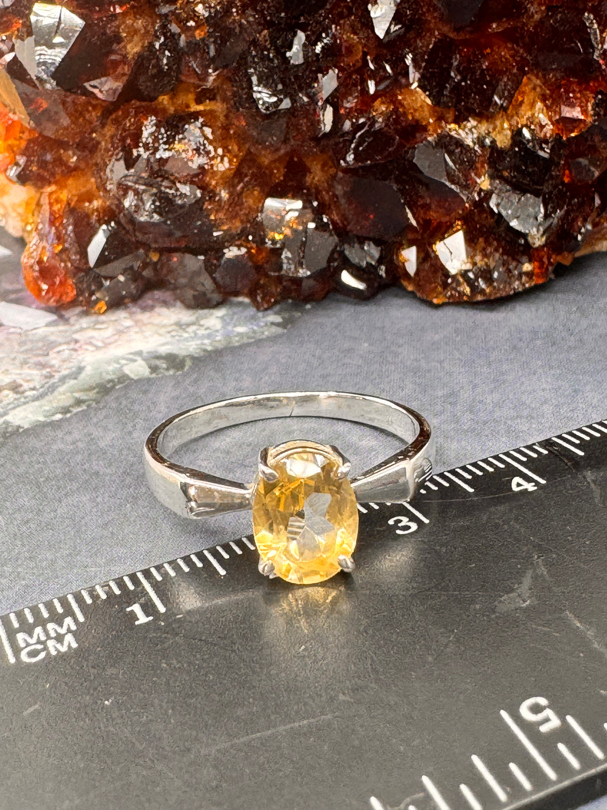 Citrine Silver Ring Size 10 - “I am successful in all areas of life”.