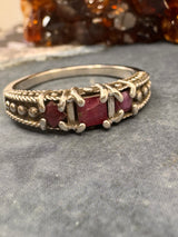 Ruby Silver Ring Size 10 -  "I am fearless and optimistic"