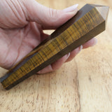 Tiger Eye Wand on Gold Stand – Courage & Protection