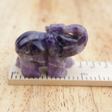 Chevron Amethyst Elephant Carving – Protection, Intuition & Inner Strength