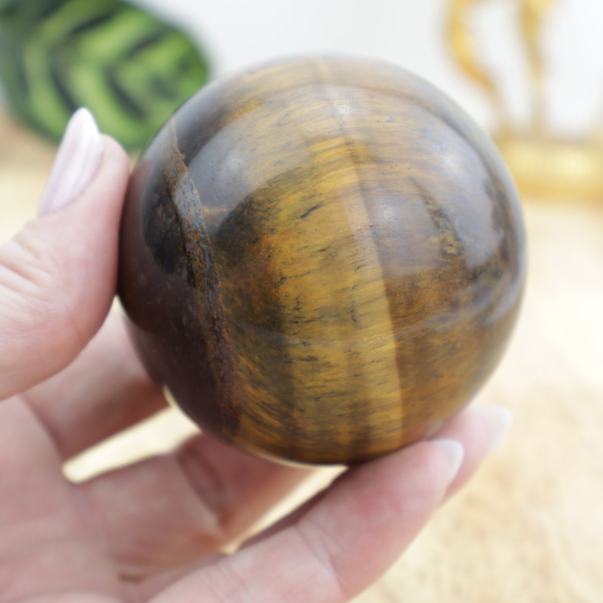 Tiger Eye Sphere 349g (6cm) – Stone of Courage, Confidence & Protection