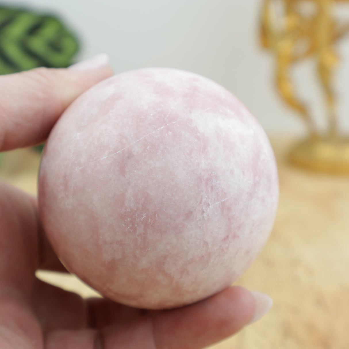 Pink Opal Sphere – 366g | 6.5cm | Emotional Healing & Heart Energy