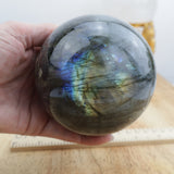 Flashy Labradorite Sphere 1.239kg (10cm) – Stone of Magic, Protection & Transformation
