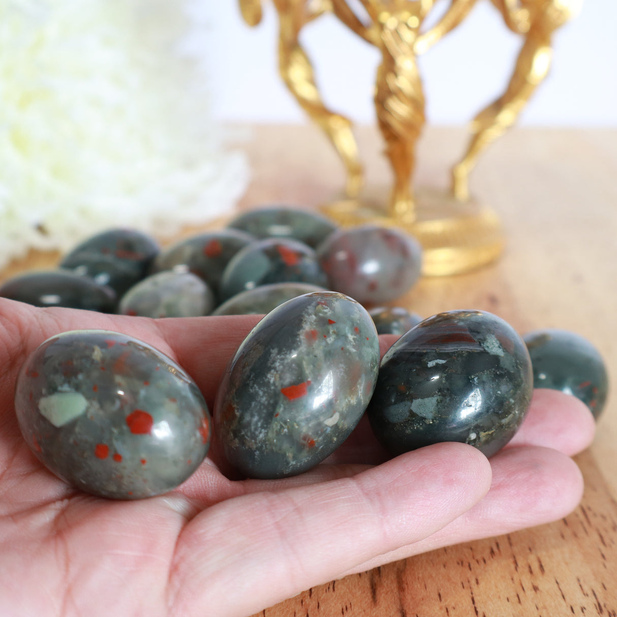 Bloodstone Crystal Eggs | Approx. 3–4cm | Courage & Vitality