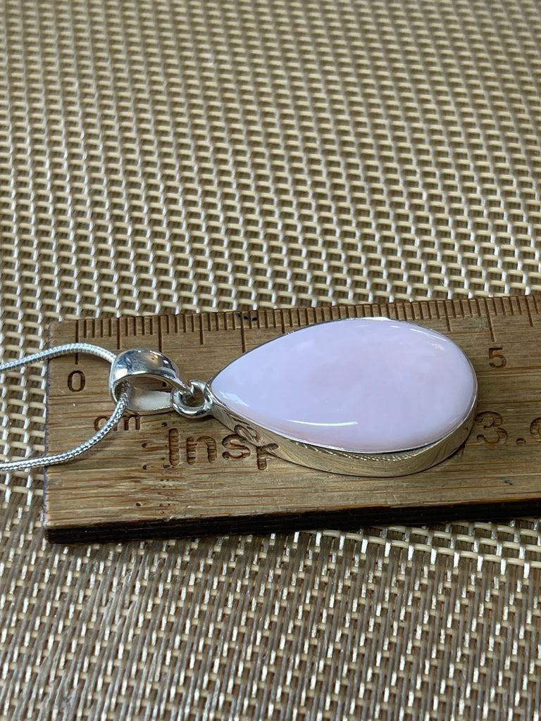Pink Opal Silver Pendant & Chain