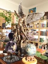 The Enchanted Realm – Magnificent 5.45kg Labradorite Sphere with Hand-Carved Wooden Stand