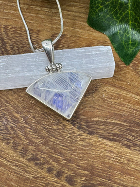 Moonstone Rainbow Rectangle Silver Pendant on sale at Inspired By 3 Australia
