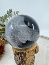 Banded Black Agate Sphere 377g (6.6cm) – Stone of Strength, Grounding & Emotional Stability