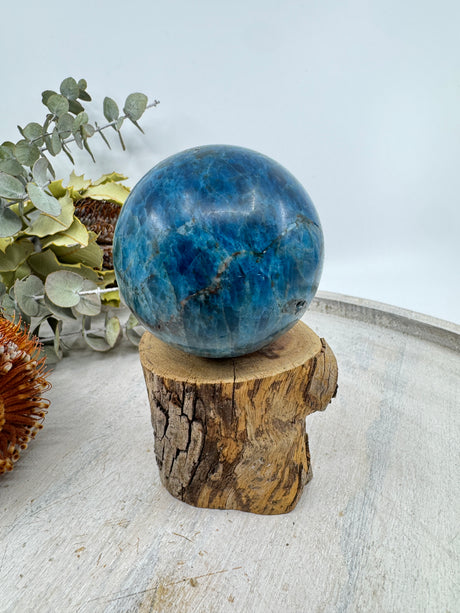 Blue Apatite Sphere 325g (6cm) – Stone of Manifestation, Clarity & Motivation