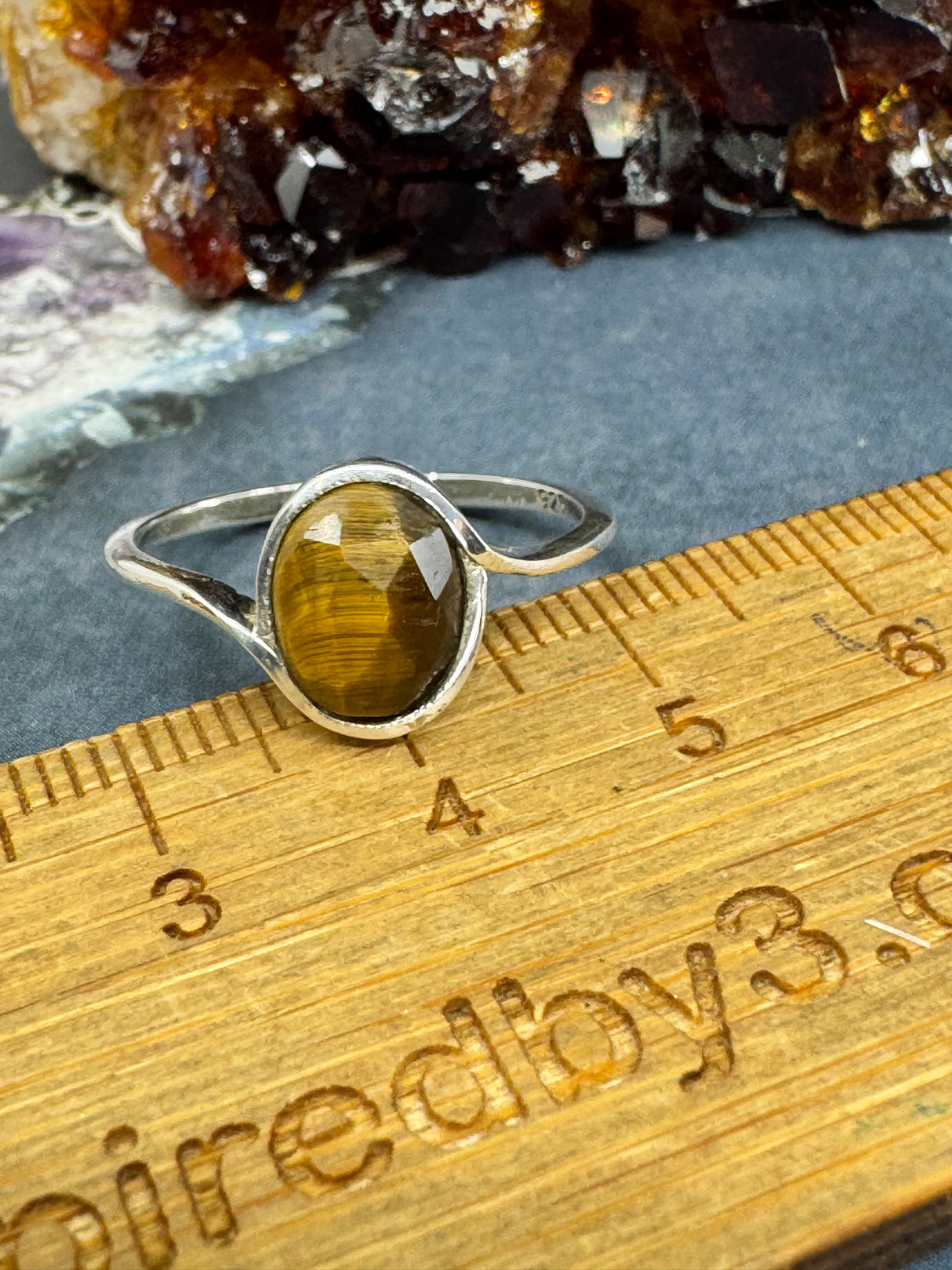 Tiger Eye Ring Size 9 - "I have the strength to overcome challenges and setbacks.