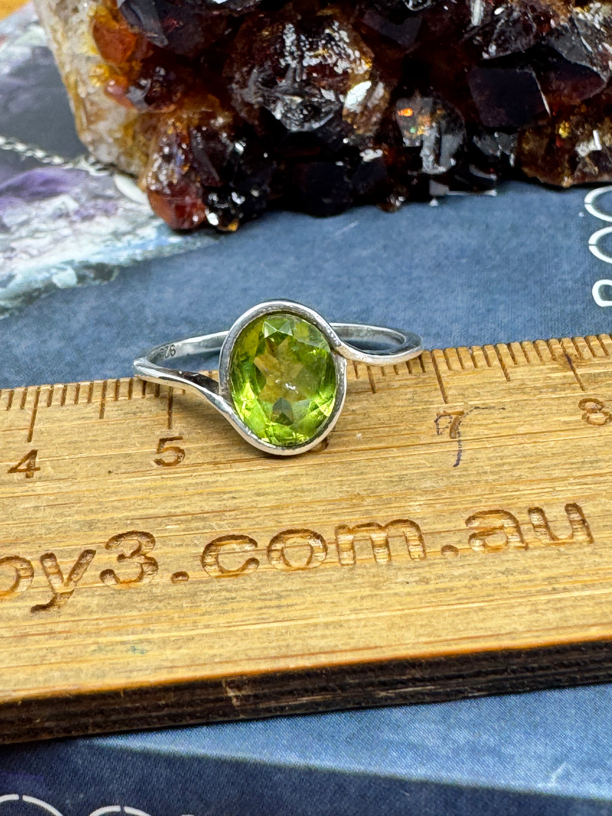 Peridot Silver Ring Size 8 -  “I welcome abundance in all areas of my life”.